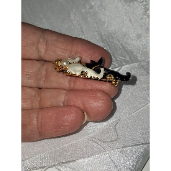 An Enameled Scottish Terrier Brooch Pin Scotty Dog Rhinestone Vintage - Picture 6 of 6